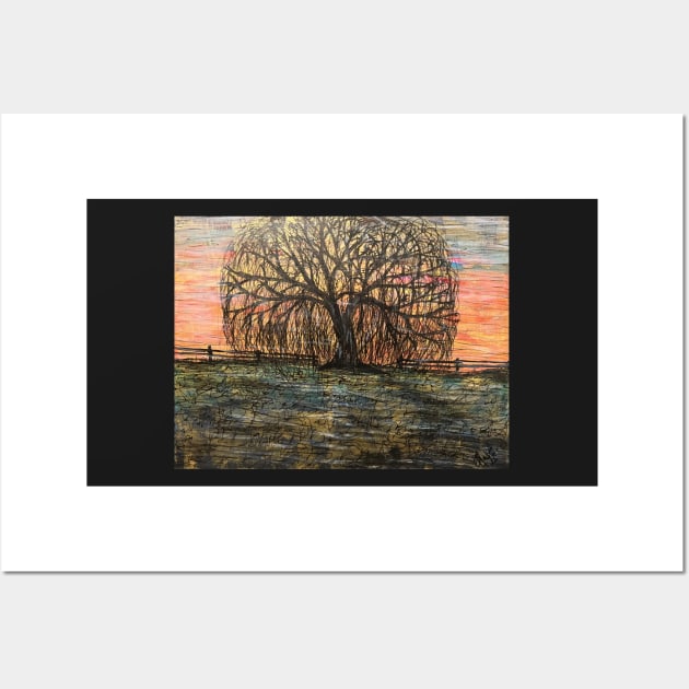 Serene Willow Sunset Wall Art by Artladyjen